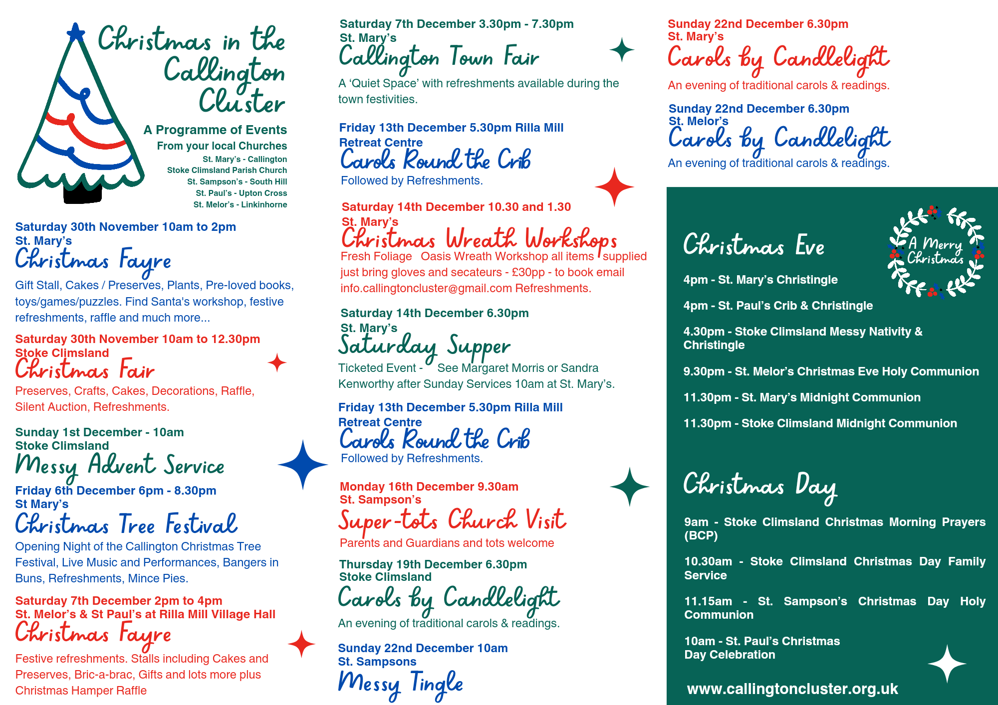 Single A4 Christmas Programme 